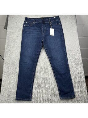 Quince Nina Pull On Stretch Blue Jeans Skinny Size XL Womens